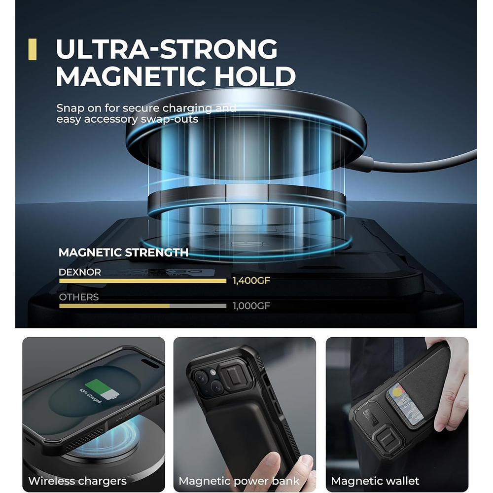 Case Protector 360° Dexnor Magsafe Para Iphone 14 Normal 6.1 4