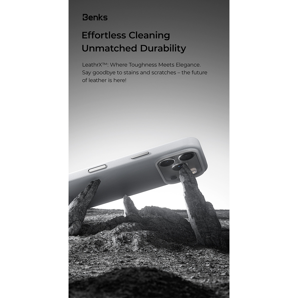 Case Benks Leather X Magsafe Para Iphone 17 Pro Max 6.9 Negro 5