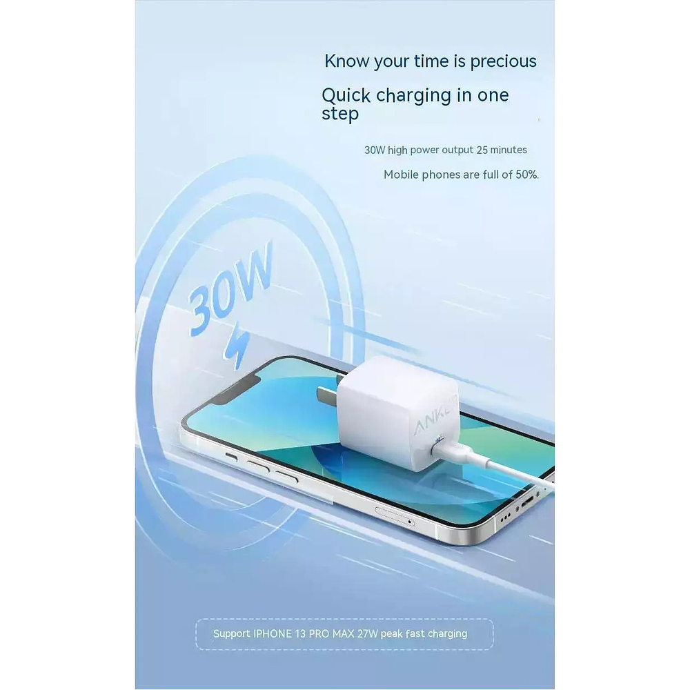 Cargador De Pared Anker 30w Para iPhone 17 Pro Max 6.9 | iPhone 17 Pro 6.3 | iPhone 17 Normal 6.3 | iPhone 17 Air 6.5 3