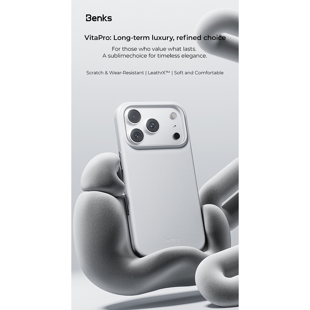 Case Benks Leather X Magsafe Para Iphone 17 Pro Max 6.9 Negro 8