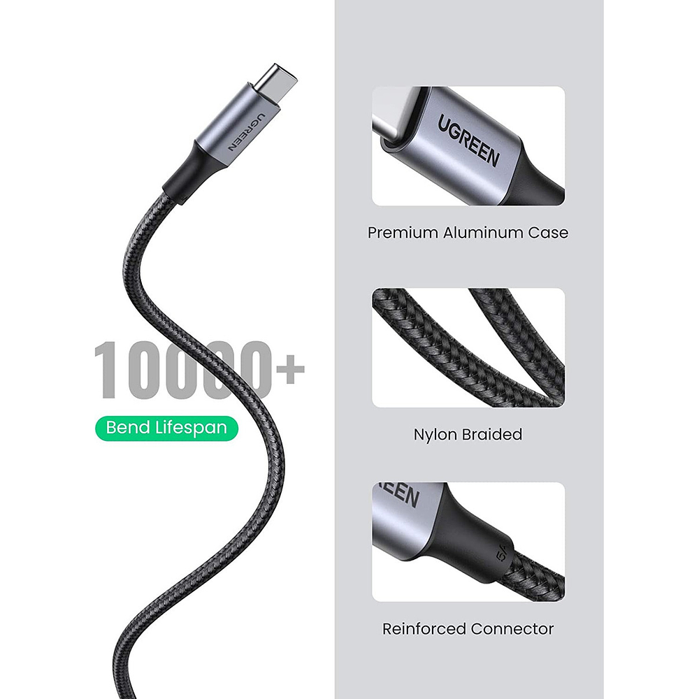 Cable Ugreen Usb-c 100w Para iPhone 17 Pro Max 6.9 | iPhone 17 Pro 6.3 | iPhone 17 Normal 6.3 | iPhone 17 Air 6.5 1.8m 3
