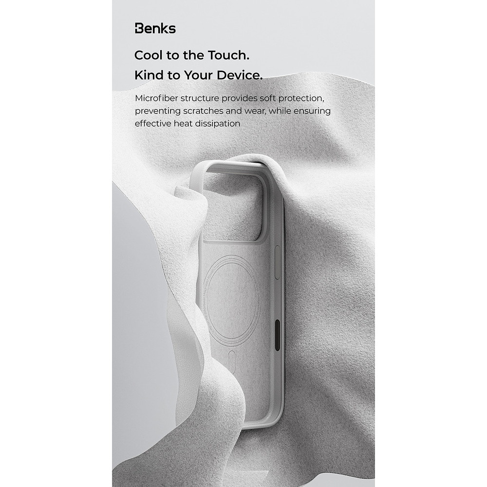 Case Benks Leather X Magsafe Para Iphone 17 Pro Max 6.9 Negro 9