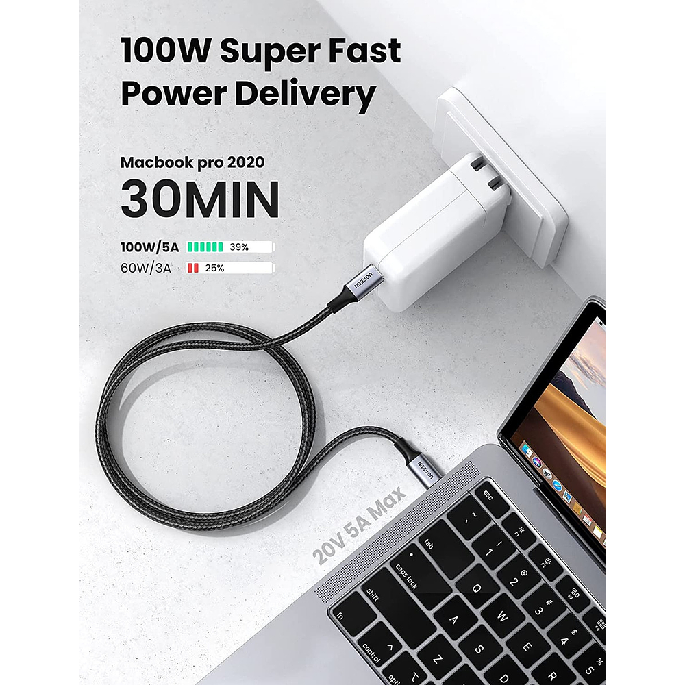 Cable Ugreen Usb-c 100w Para iPhone 17 Pro Max 6.9 | iPhone 17 Pro 6.3 | iPhone 17 Normal 6.3 | iPhone 17 Air 6.5 1.8m 4