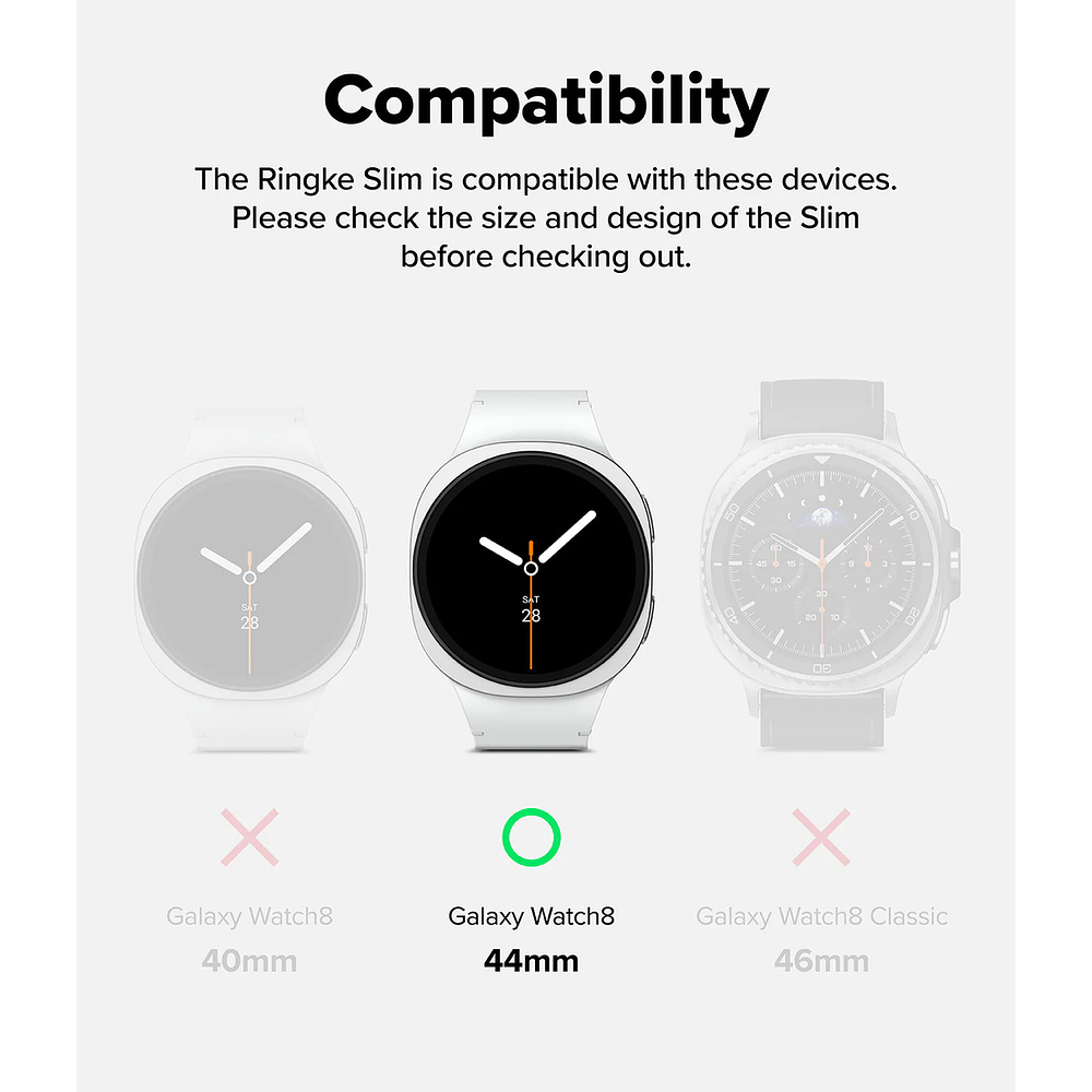 Case Ringke Slim 2-pack Para Galaxy Watch8 44mm Black/clear 9