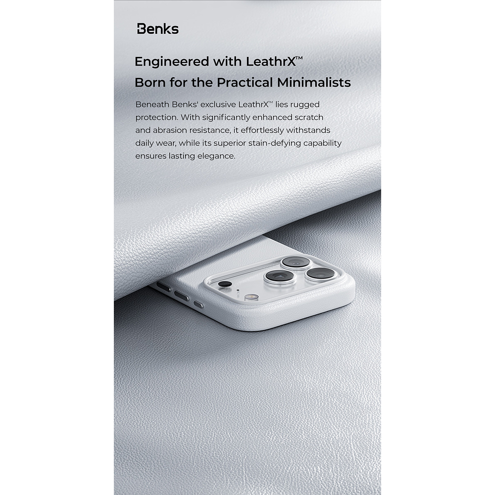 Case Benks Leather X Magsafe Para Iphone 17 Pro Max 6.9 Negro 10