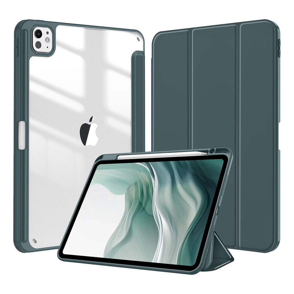 Case Para Ipad Pro 11 M5 (2025) A3357 A3358 Clear / Verde 1