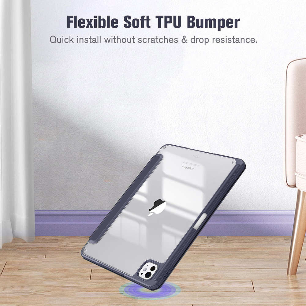 Case Para Ipad Pro 11 M5 (2025) A3357 A3358 Clear / Lavanda 2