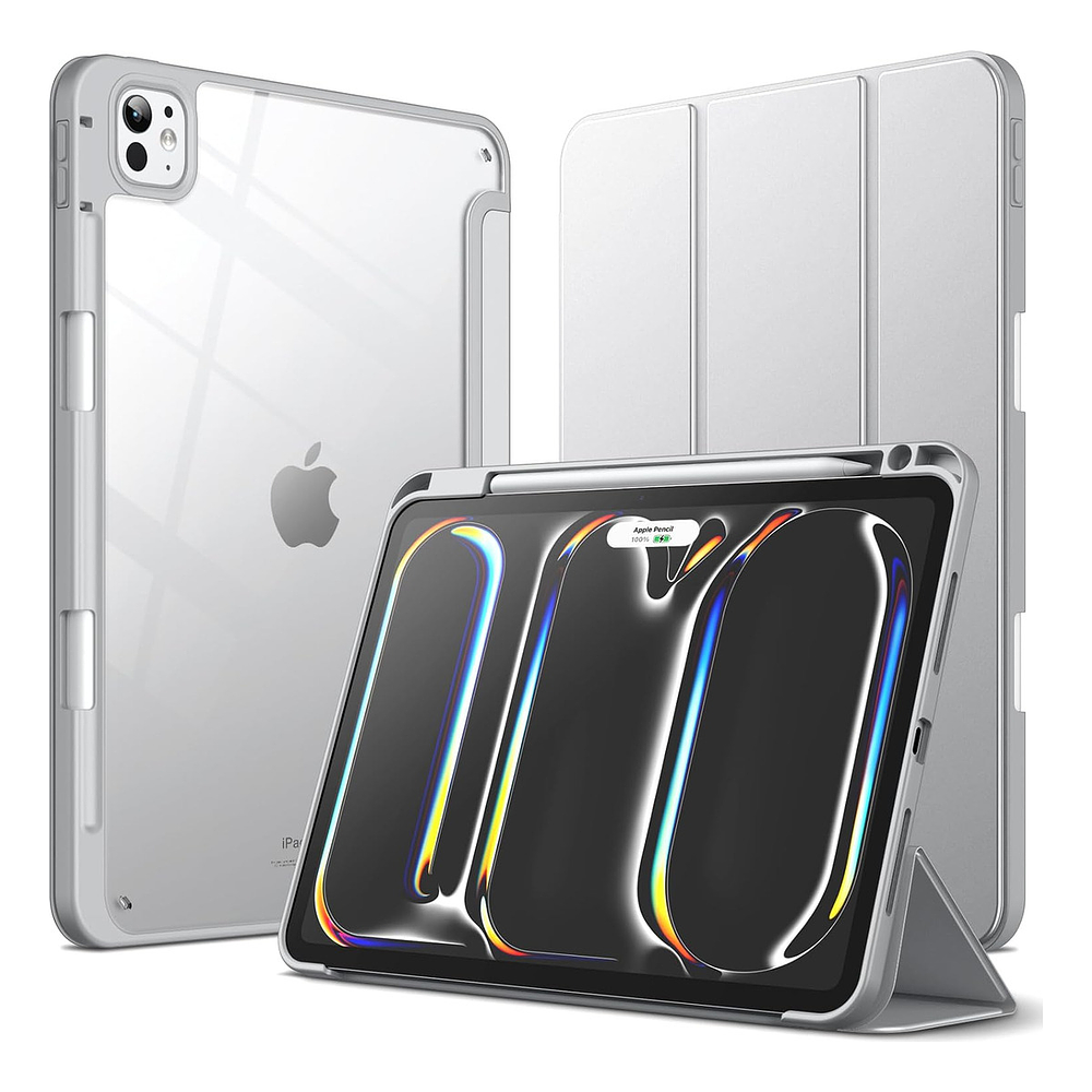 Case Para Ipad Pro 11 M5 (2025) A3357 A3358 Clear / Gris 1