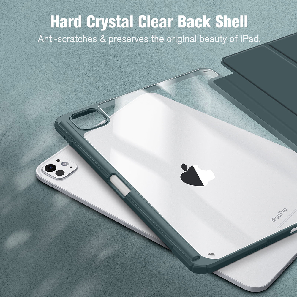 Case Para Ipad Pro 11 M5 (2025) A3357 A3358 Clear / Verde 2