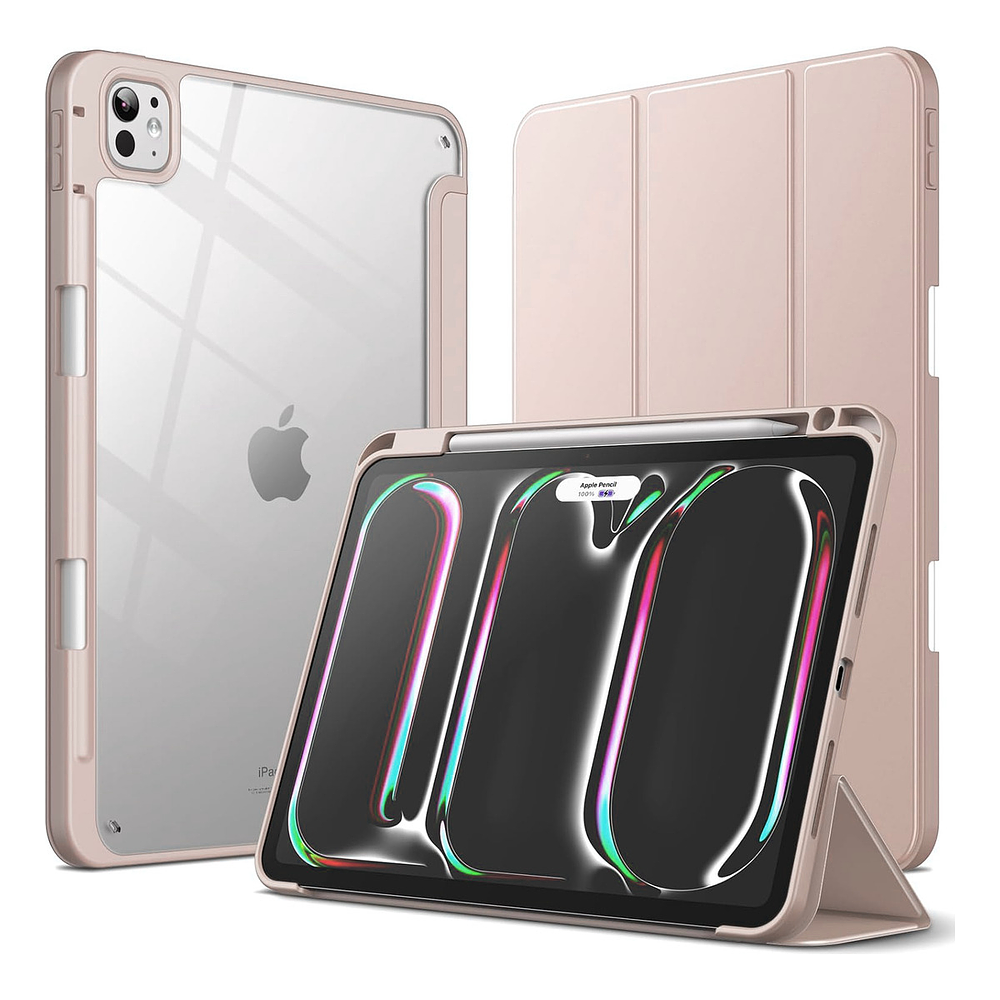 Case Para Ipad Pro 11 M4 (2024) A2836 A2837 Clear / Rose 1