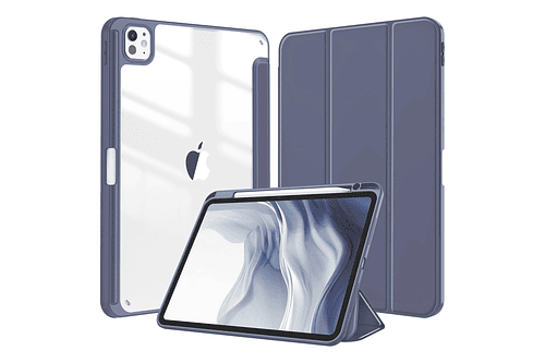 Case Para Ipad Pro 11 M4 (2024) A2836 A2837 Clear / Lavanda