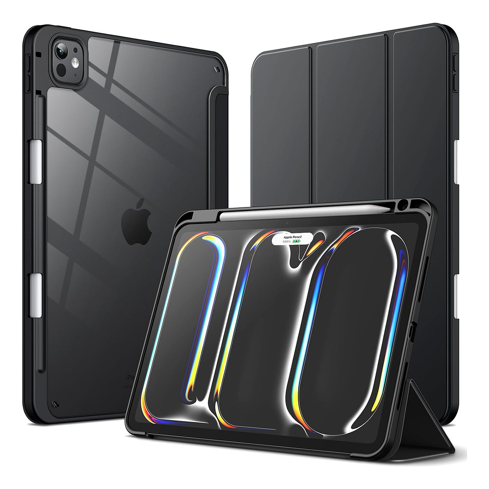 Case Para Ipad Pro 11 M4 (2024) A2836 A2837 Clear / Negro 1