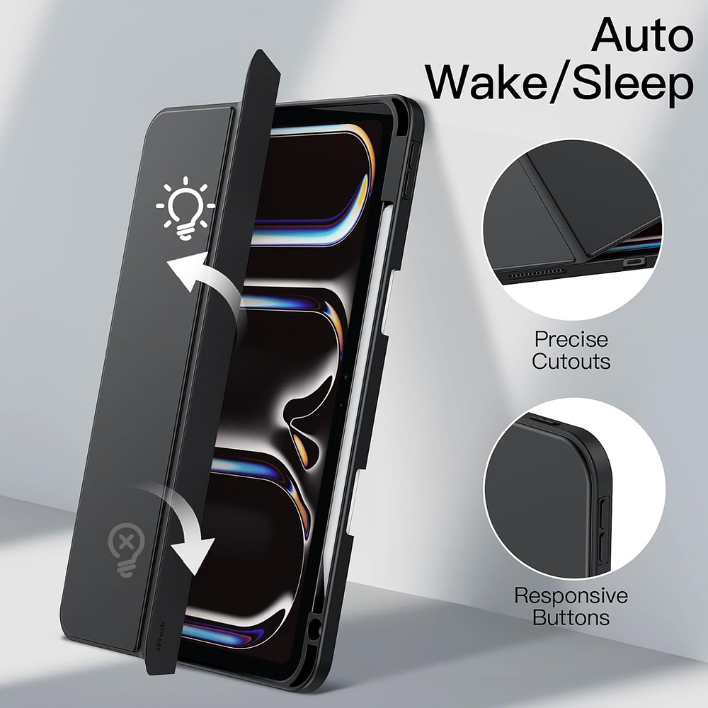 Case Para Ipad Pro 11 M5 (2025) A3357 A3358 Clear / Negro 4