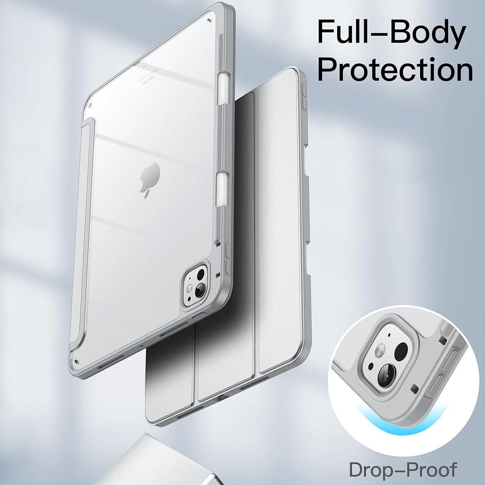 Case Para Ipad Pro 11 M5 (2025) A3357 A3358 Clear / Gris 4