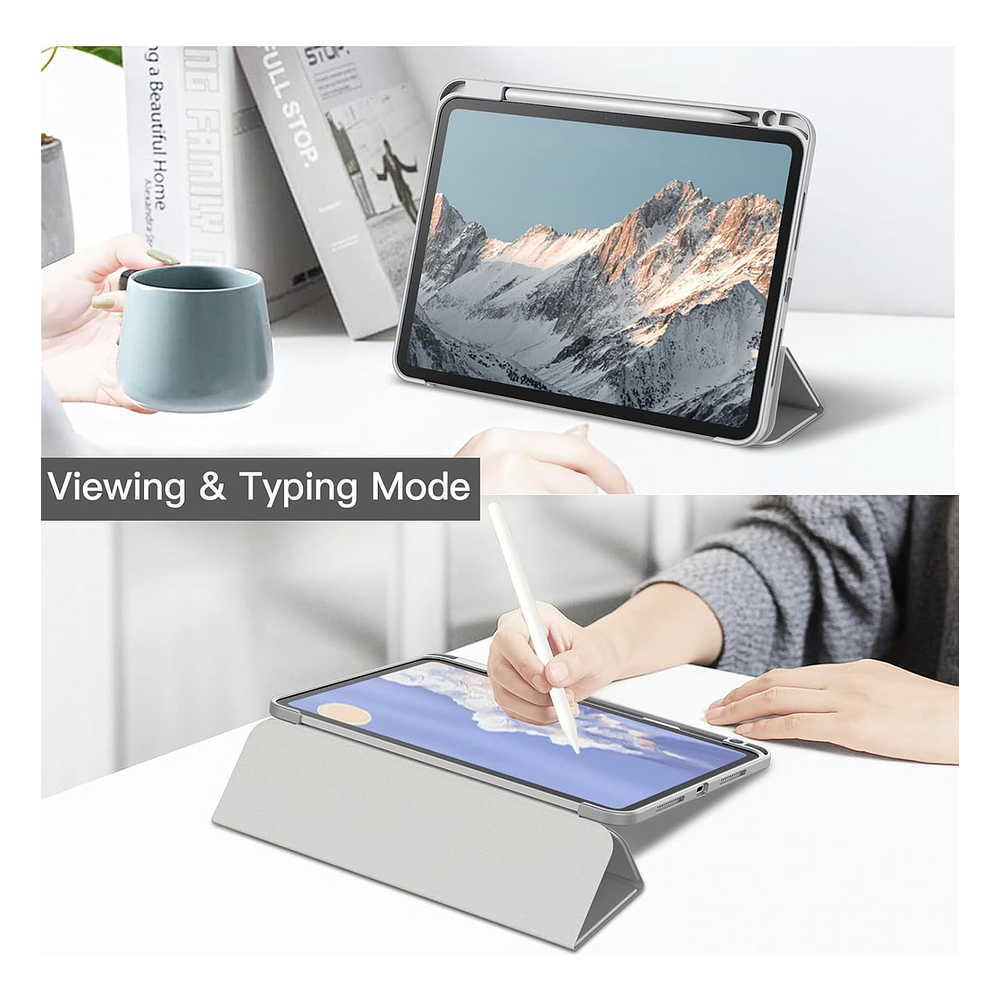 Case Para Ipad Pro 11 M4 (2024) A2836 A2837 Clear / Gris 3