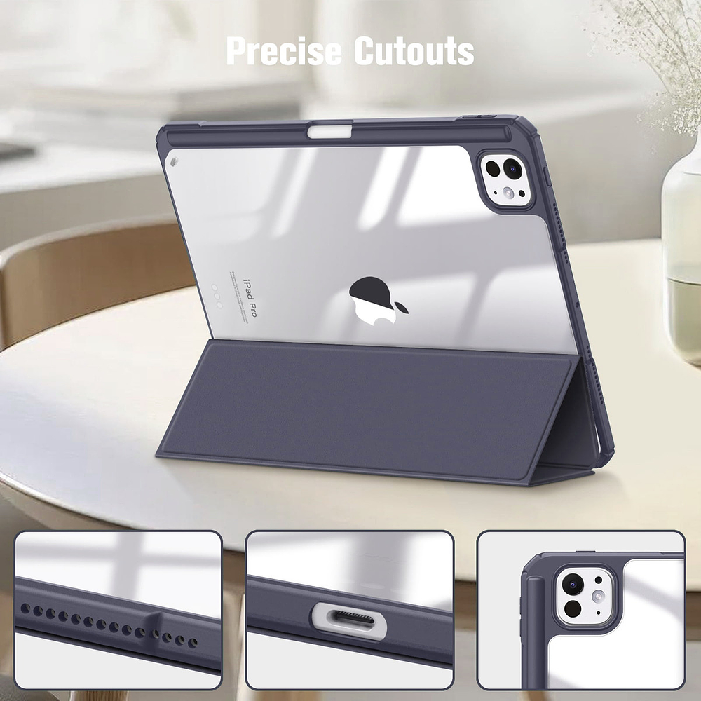 Case Para Ipad Pro 11 M5 (2025) A3357 A3358 Clear / Lavanda 5