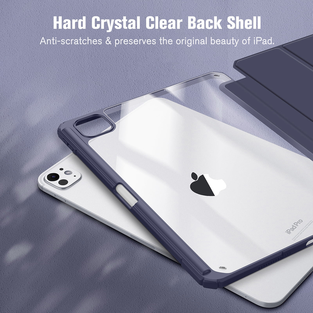 Case Para Ipad Pro 11 M4 (2024) A2836 A2837 Clear / Lavanda 4