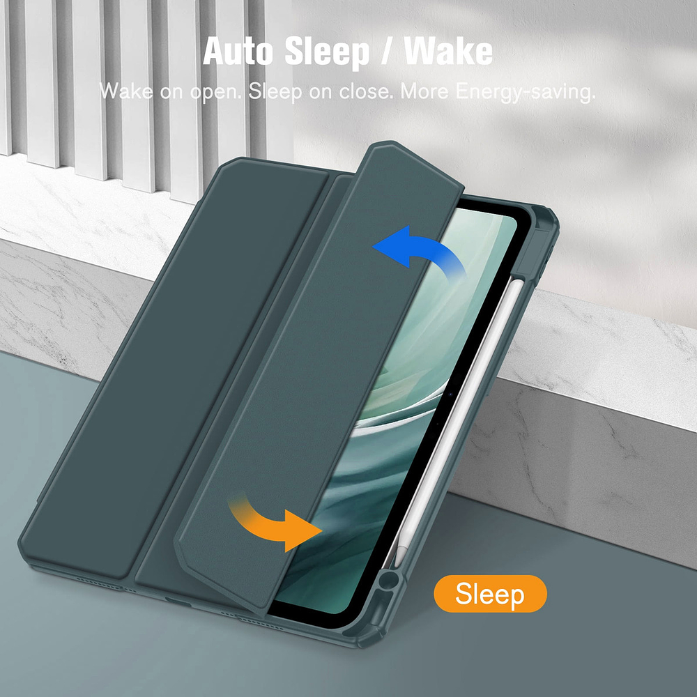Case Para Ipad Pro 11 M5 (2025) A3357 A3358 Clear / Verde 5