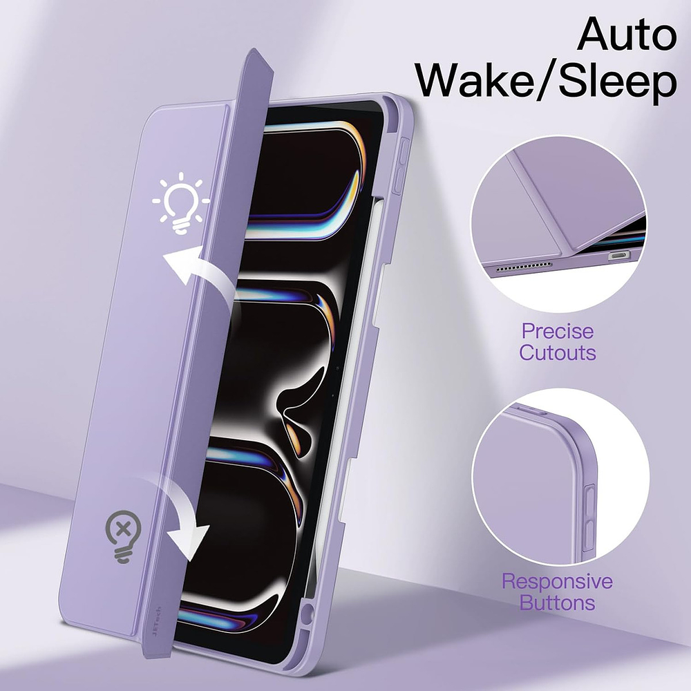 Case Para Ipad Pro 11 M5 (2025) A3357 A3358 Clear / Lila 5