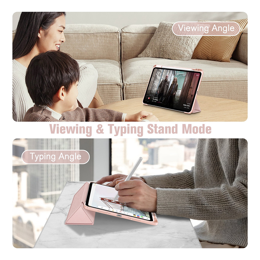 Case Para Ipad Pro 11 M4 (2024) A2836 A2837 Clear / Rose 5