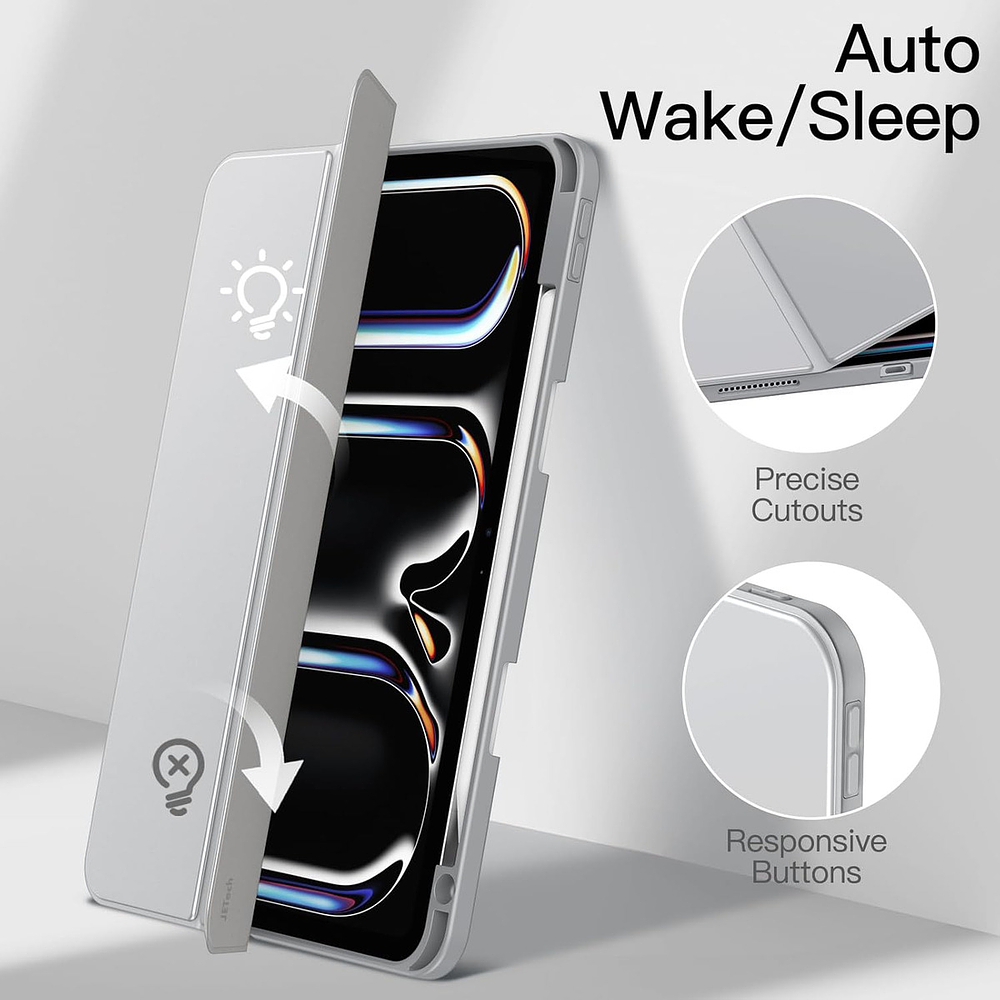 Case Para Ipad Pro 11 M5 (2025) A3357 A3358 Clear / Gris 6