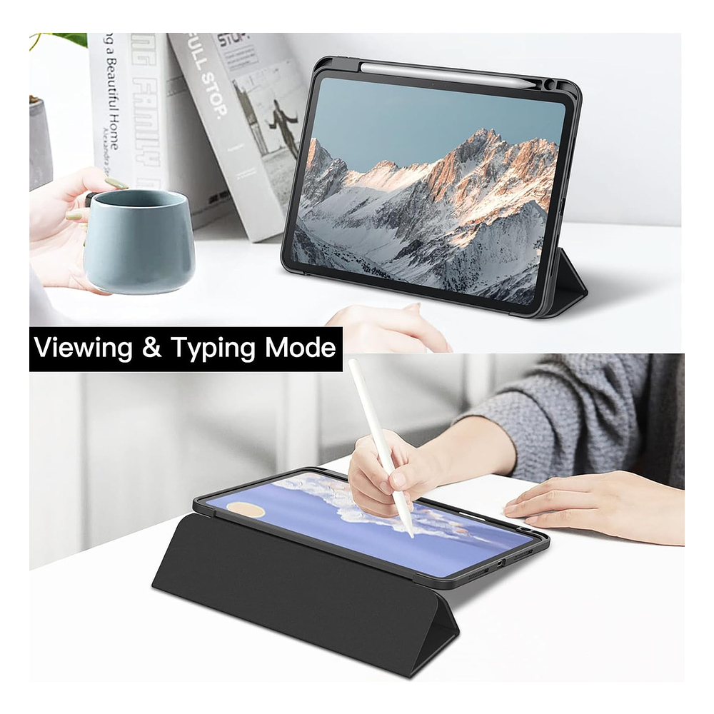 Case Para Ipad Pro 11 M4 (2024) A2836 A2837 Clear / Negro 5