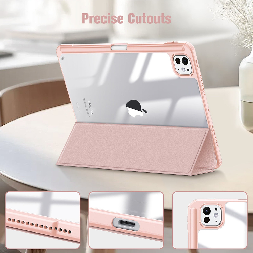 Case Para Ipad Pro 11 M5 (2025) A3357 A3358 Clear / Rose 6