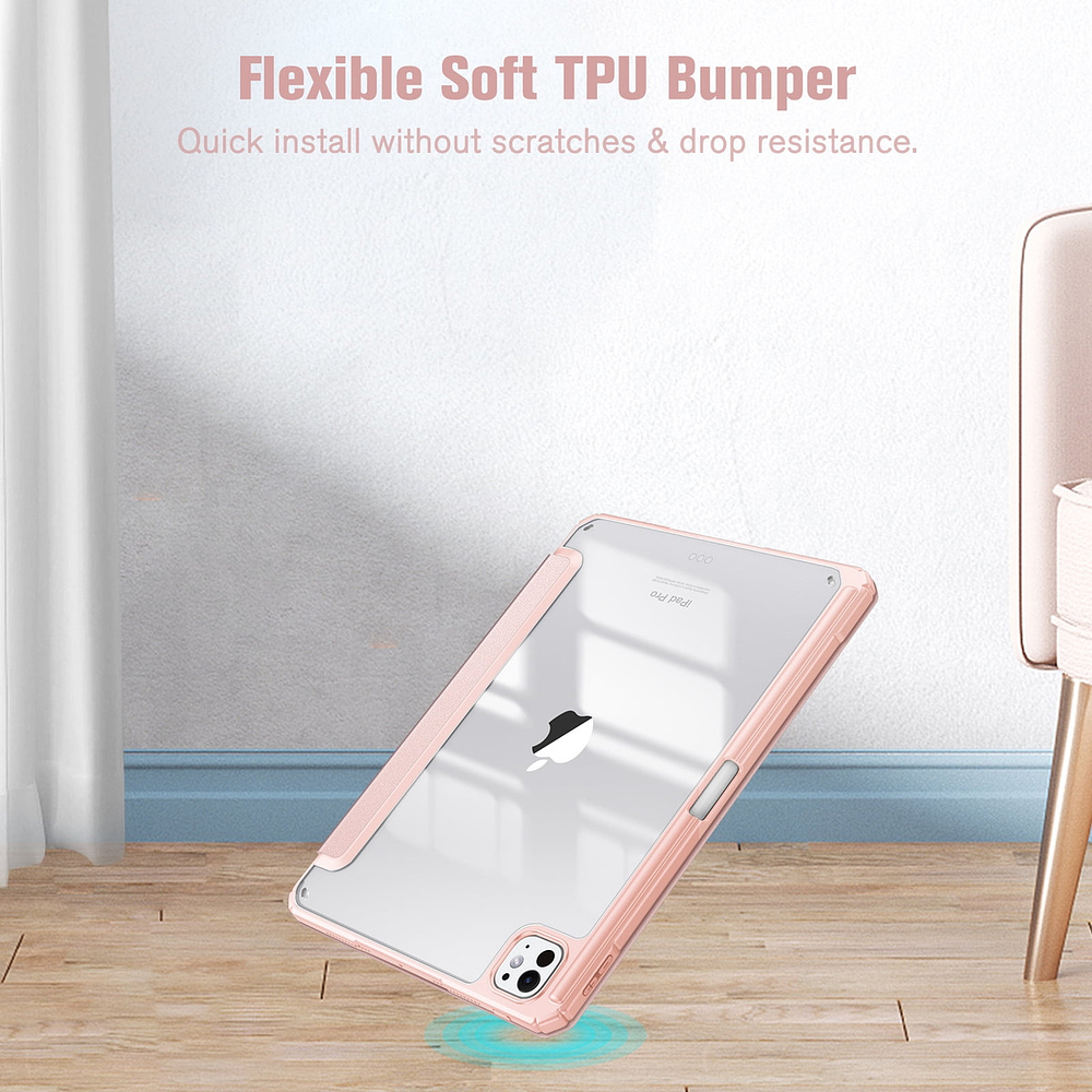 Case Para Ipad Pro 11 M5 (2025) A3357 A3358 Clear / Rose 8