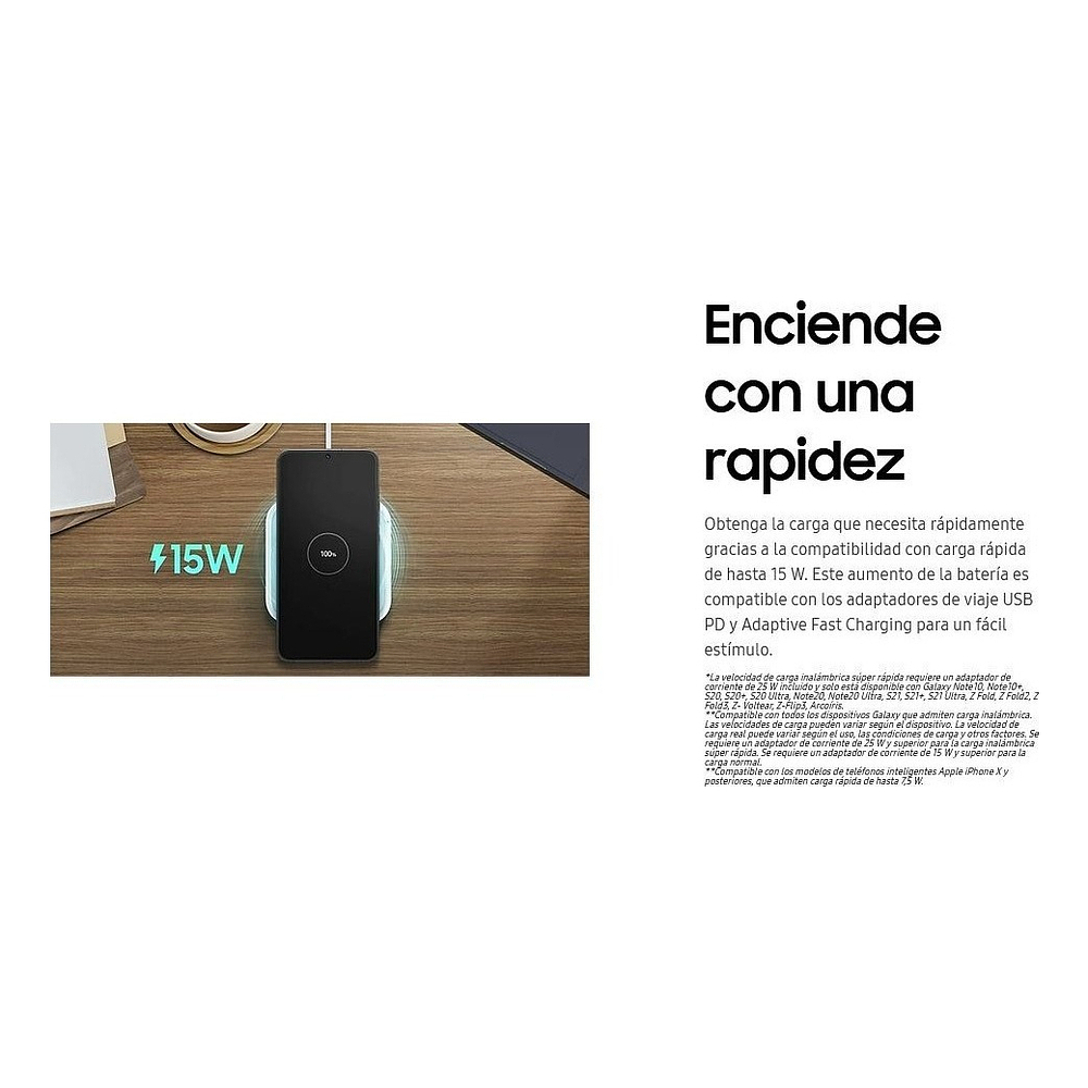 Cargador inalámbrico Samsung Super Fast Wireless Charger Pad 15w Galaxy Z Fold7 6