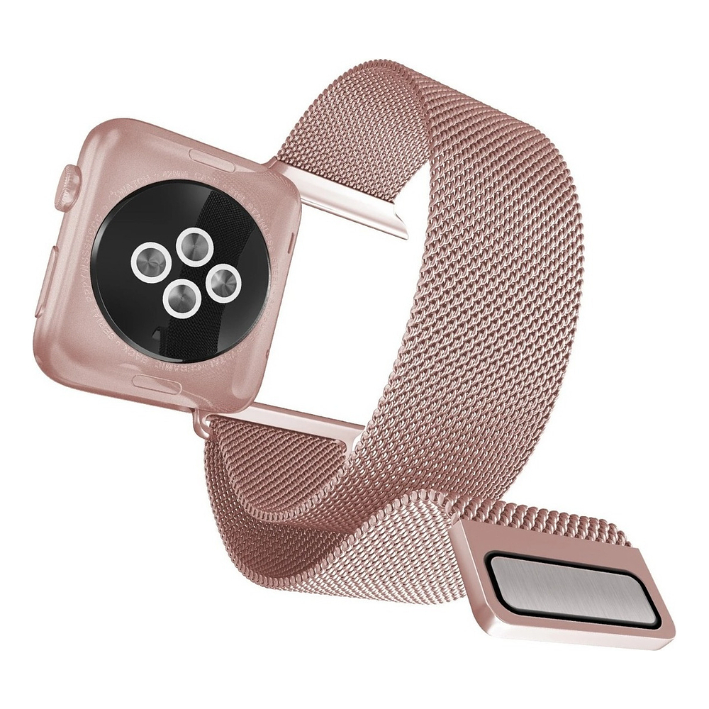 Correa De Acero X-doria Para Apple Watch Serie 11 42mm Rosa 2