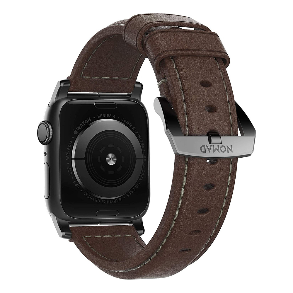 Correa De Cuero Nomad Para Apple Watch Serie 11 42mm Marrón 1