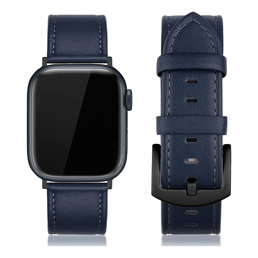 Correa Cuero Edimens Para Apple Watch Serie 11 46mm Azul 1