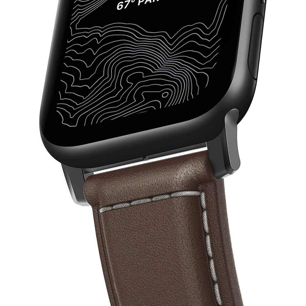 Correa De Cuero Nomad Para Apple Watch Serie 11 42mm Marrón 4