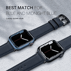 Correa Cuero Edimens Para Apple Watch Serie 11 46mm Azul 3