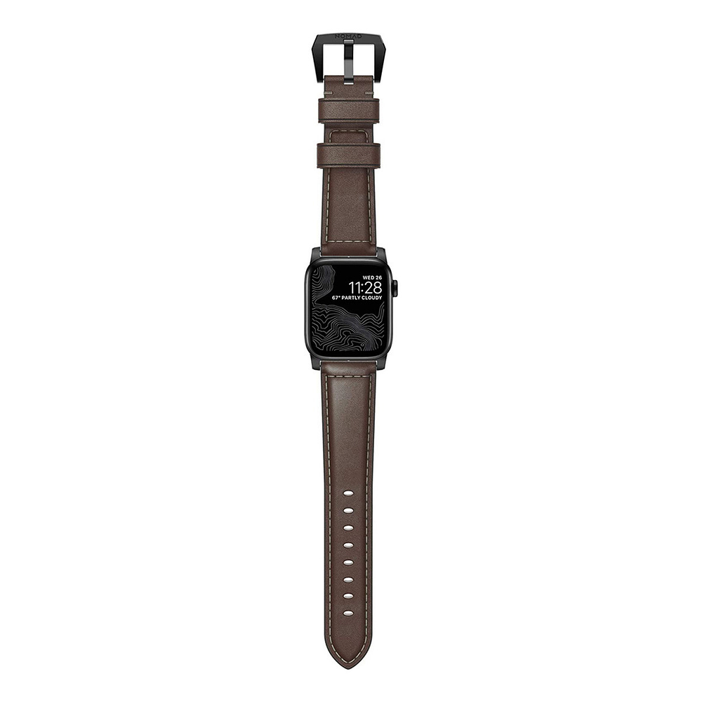 Correa De Cuero Nomad Para Apple Watch Serie 11 42mm Marrón 6