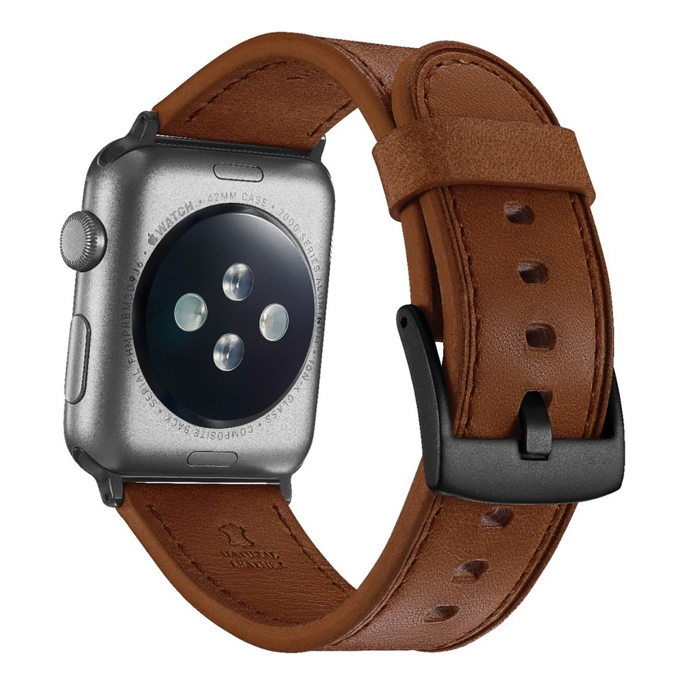 Correa Cuero Platinum Para Apple Watch Serie 11 46mm Papaya 1