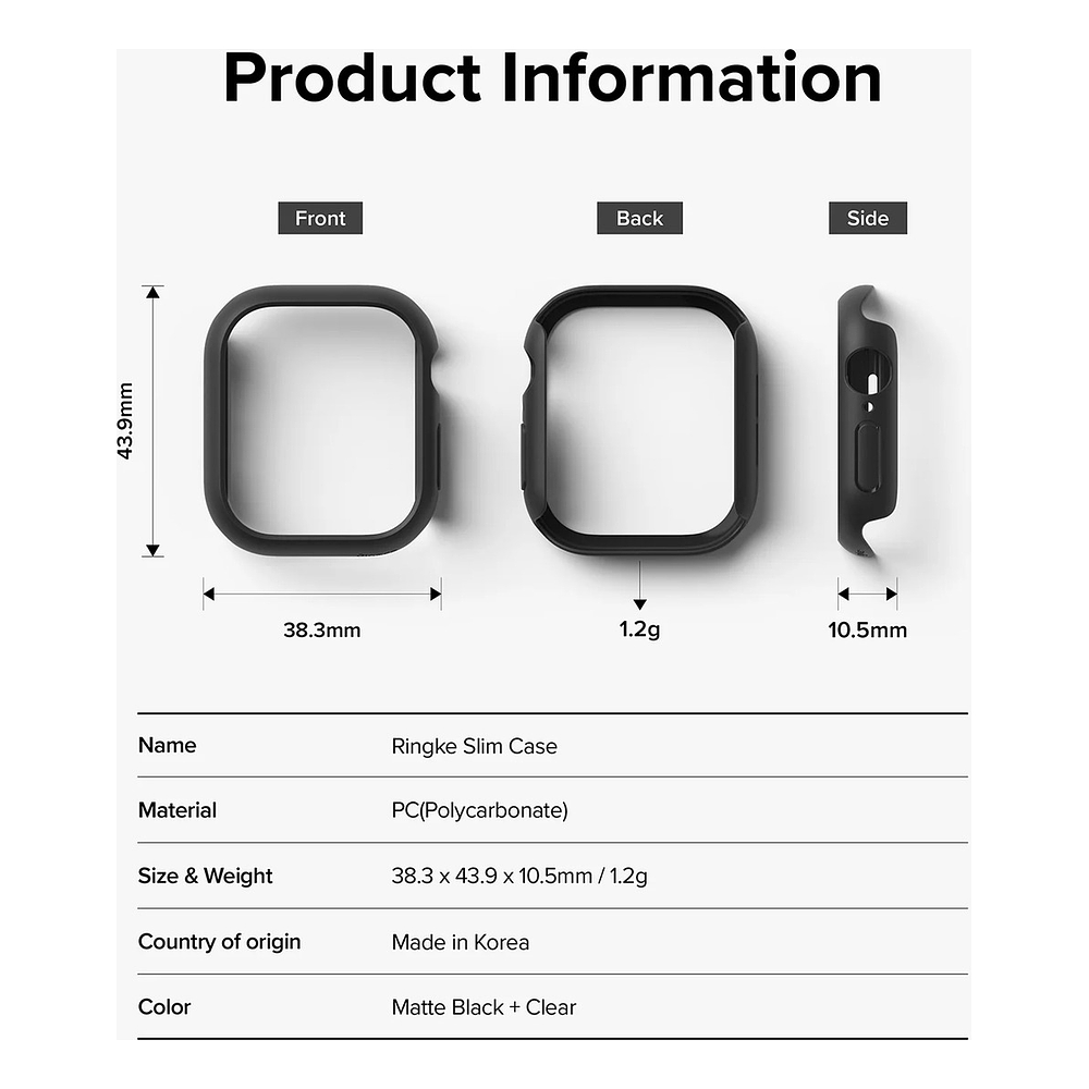 Case Ringke Slim 2-pack Para Apple Watch Serie 11 42mm 9