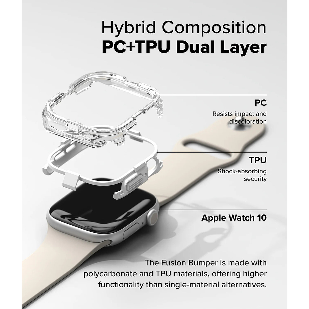 Case Ringke Fusion Bumper Para Apple Watch 11 46mm Clear 2