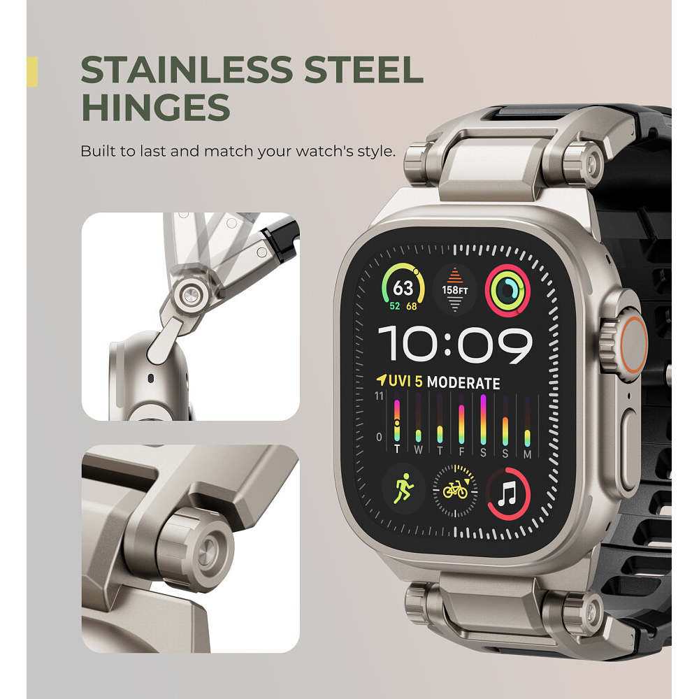 Correa De Acero / Tpu Dexnor Para Apple Watch Serie 11 46mm 5