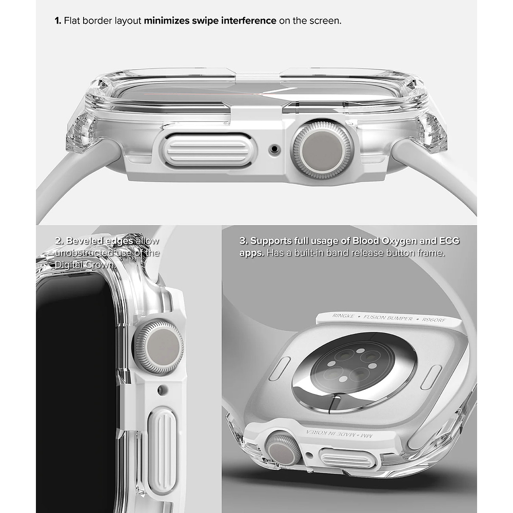 Case Ringke Fusion Bumper Para Apple Watch 11 46mm Clear 5