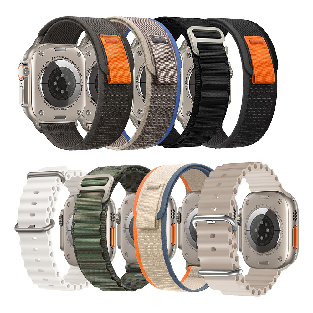 Correa De Nylon Para Apple Watch Ultra 1a 3ra 49mm 8-pack  1