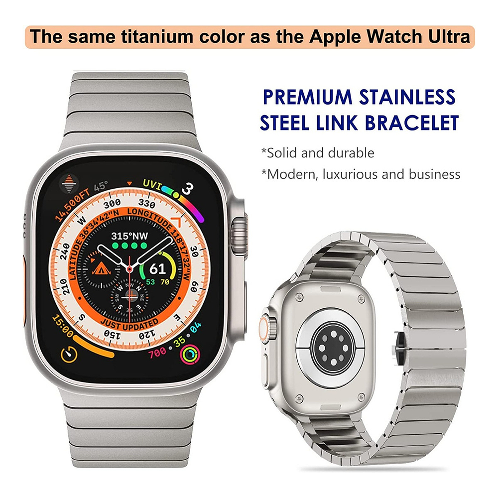 Correa De Acero Para Apple Watch Ultra 3ra Gen 49mm Flat 2