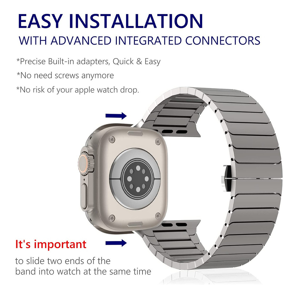 Correa De Acero Para Apple Watch Ultra 3ra Gen 49mm Flat 3