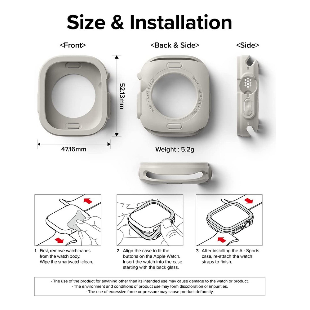 Case Ringke Air Para Apple Watch Ultra 3ra Gen 49mm Gray 8