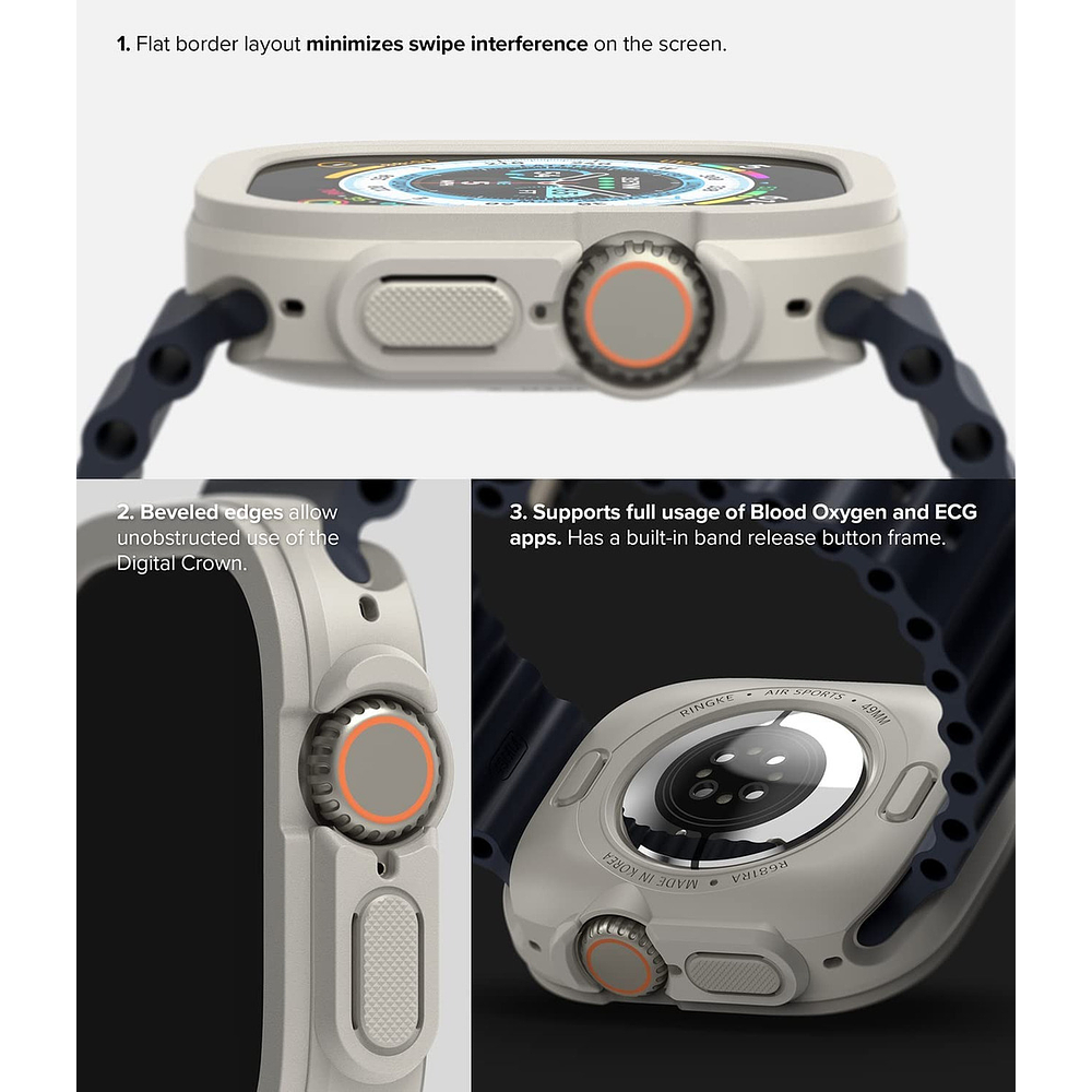Case Ringke Air Para Apple Watch Ultra 3ra Gen 49mm Gray 6