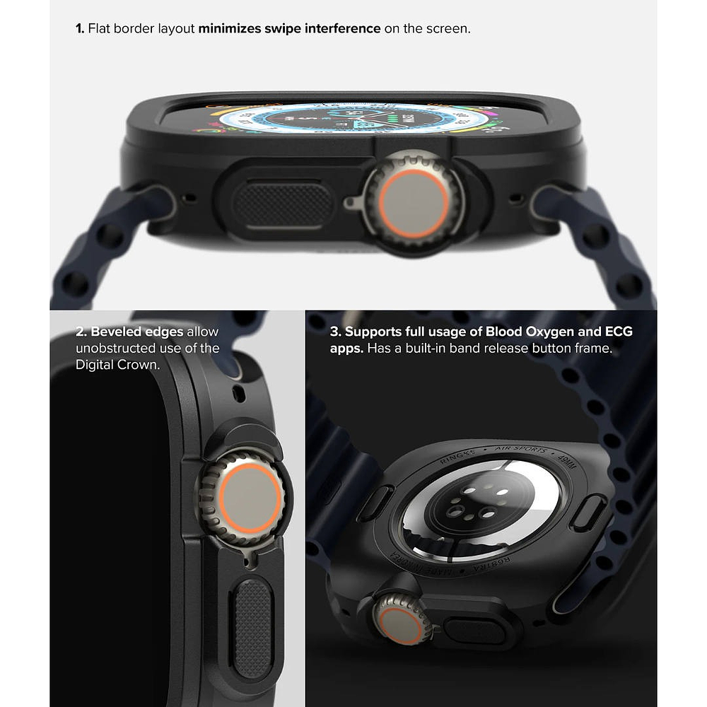 Case Ringke Air Para Apple Watch Ultra 3ra Gen 49mm Negro 4
