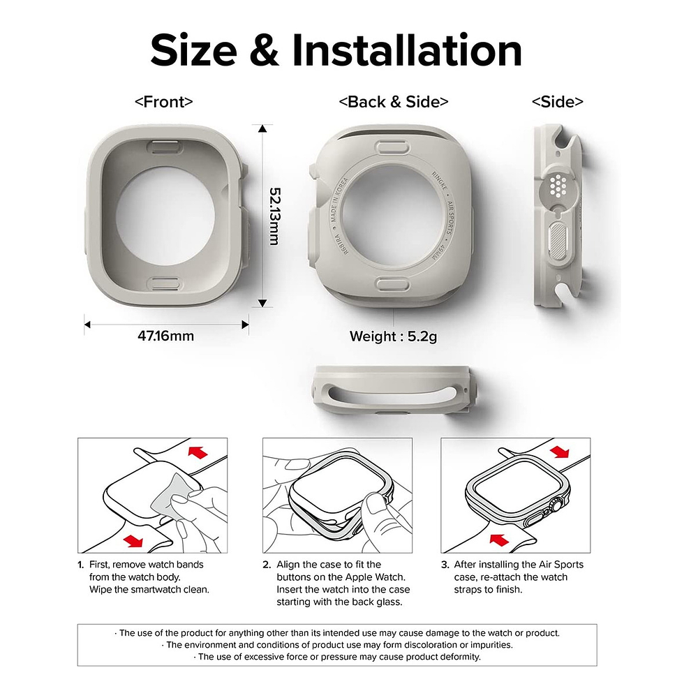 Case Ringke Air Para Apple Watch Ultra 3ra Gen 49mm Gray 9