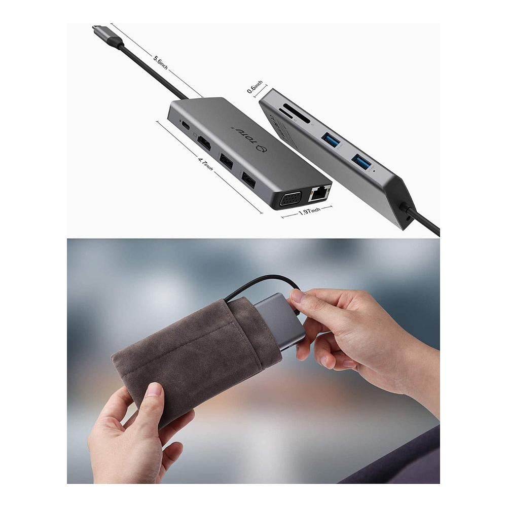 Adaptador Hub Totu Usb C Para Galaxy Tab S11 Ultra X930 X936 5