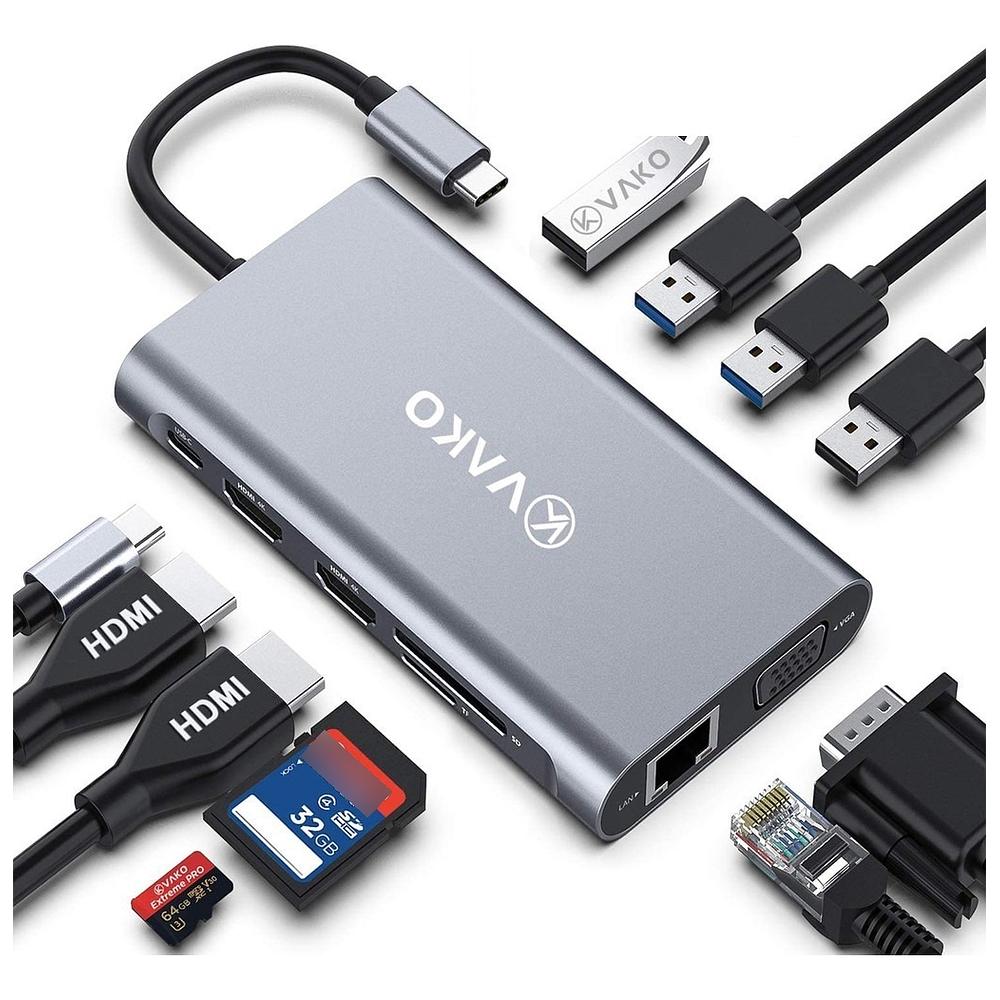 Adaptador Hub Vako 11en1 Usb C Hdmi Red Tab S11 Ultra X930 1