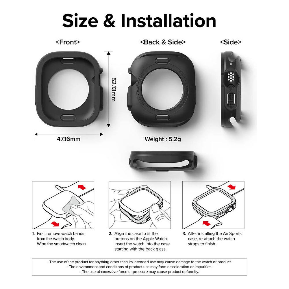 Case Ringke Air Para Apple Watch Ultra 3ra Gen 49mm Negro 7